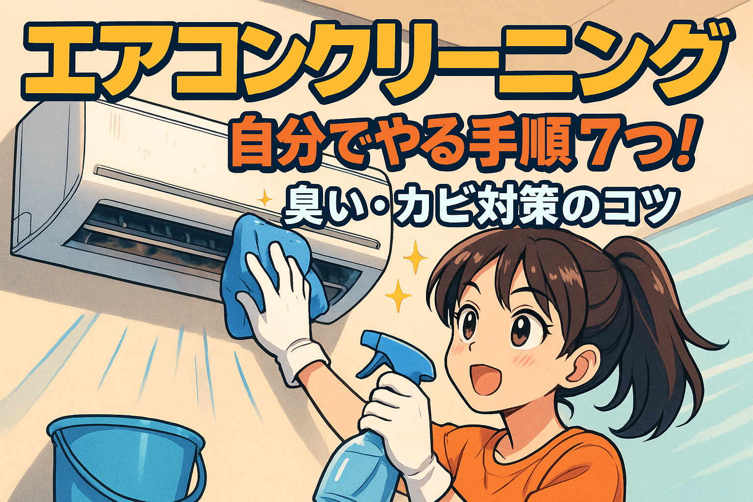 エアコンクリーニング 自分でやる手順7つ!臭い・カビ対策のコツ