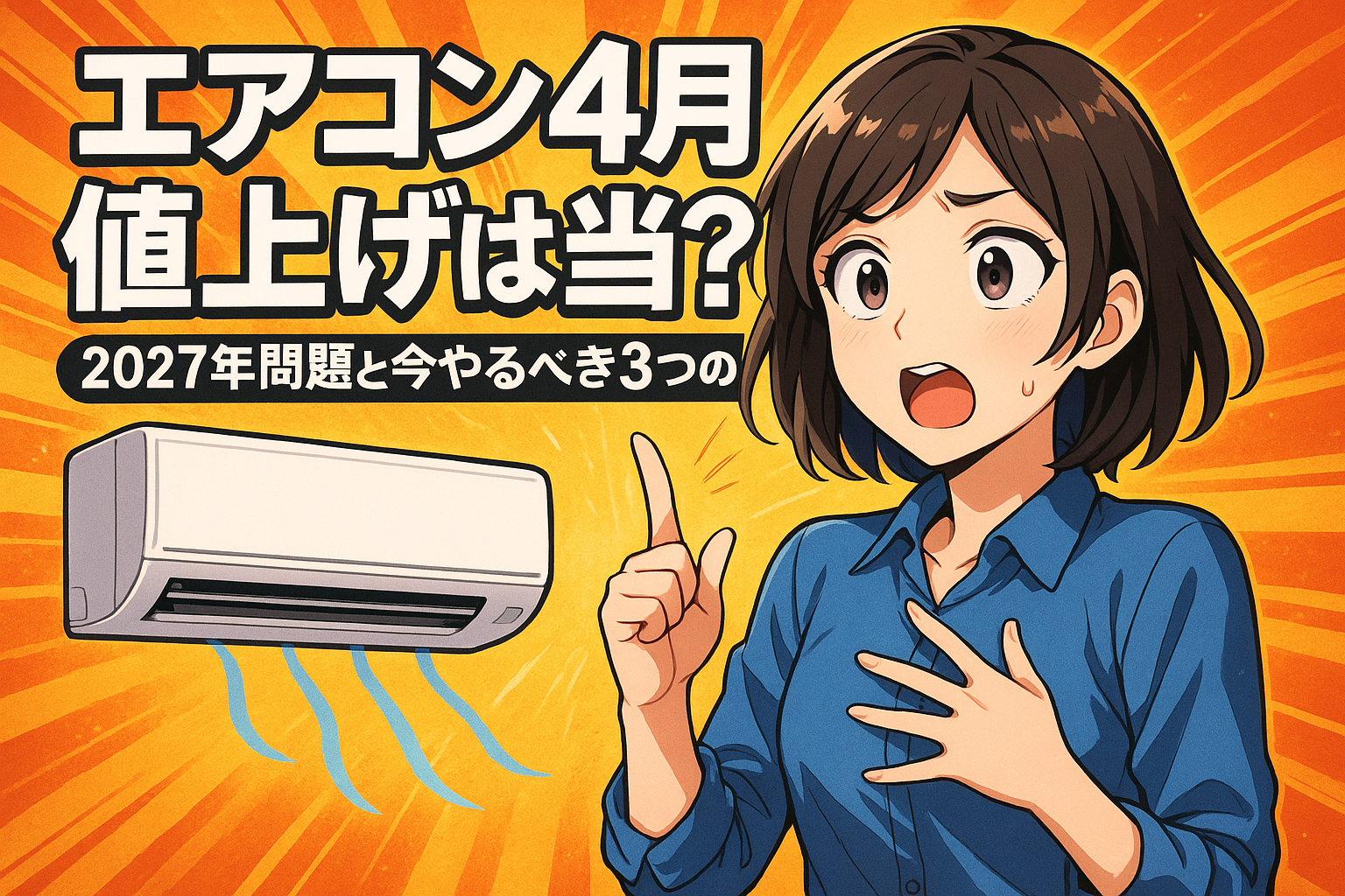 エアコン 4月 値上げは本当？2027年問題と今やるべき3つの準備！