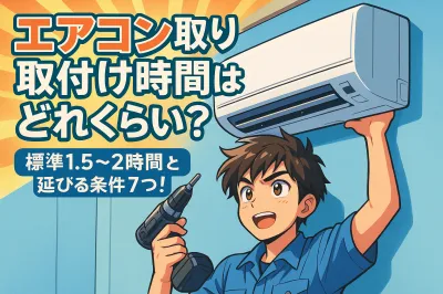 エアコンの取り付け時間はどれくらい？標準1.5〜2時間と延びる条件7つ！