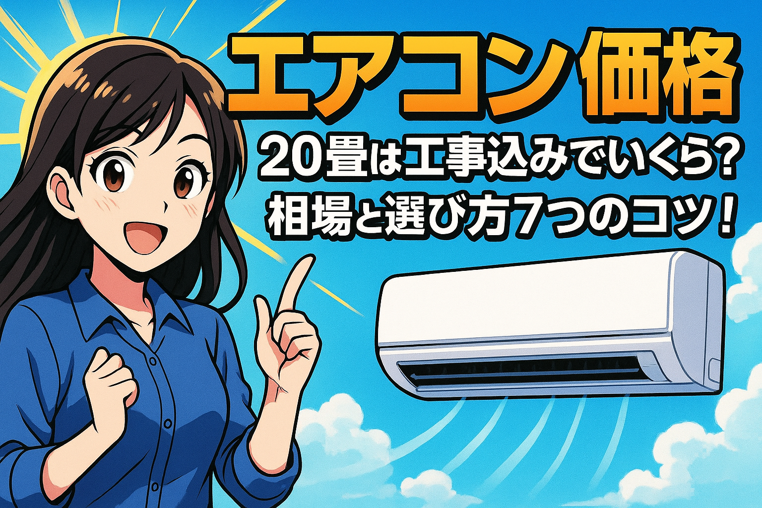 エアコン 価格 20畳は工事込みでいくら？相場と選び方7つのコツ！