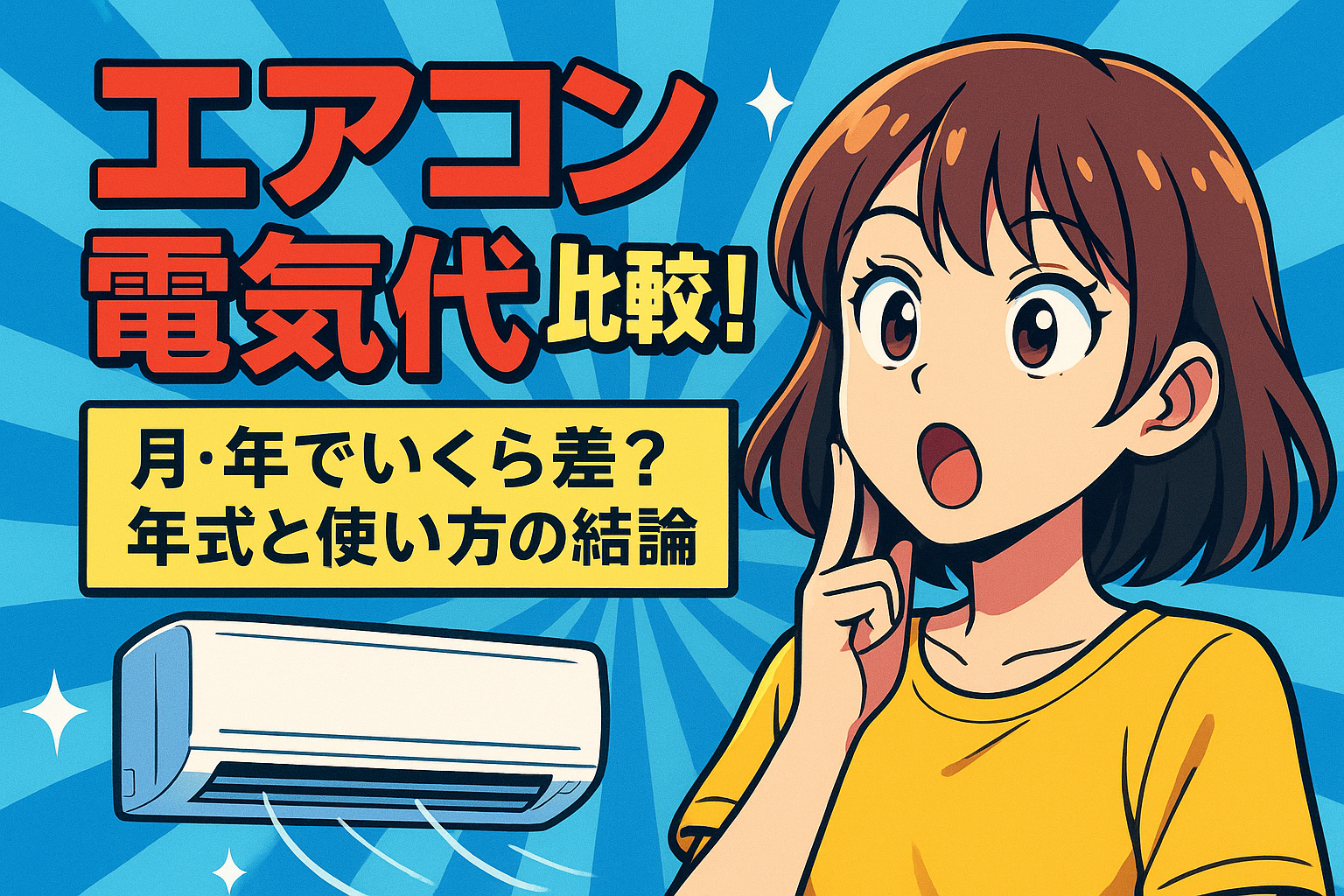 エアコン 電気代 比較！月・年でいくら差？年式と使い方の結論