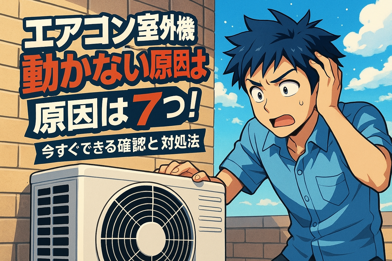 エアコン 室外機 動かない原因は7つ！今すぐできる確認と対処法