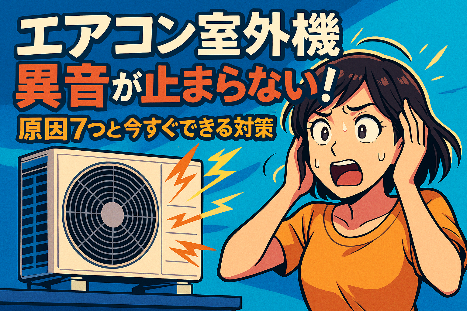 エアコン 室外機 異音が止まらない！原因7つと今すぐできる対策