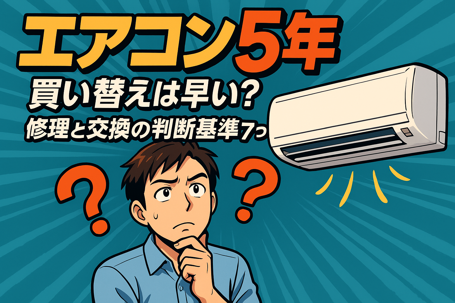 エアコン 5年 買い替えは早い？修理と交換の判断基準7つ！
