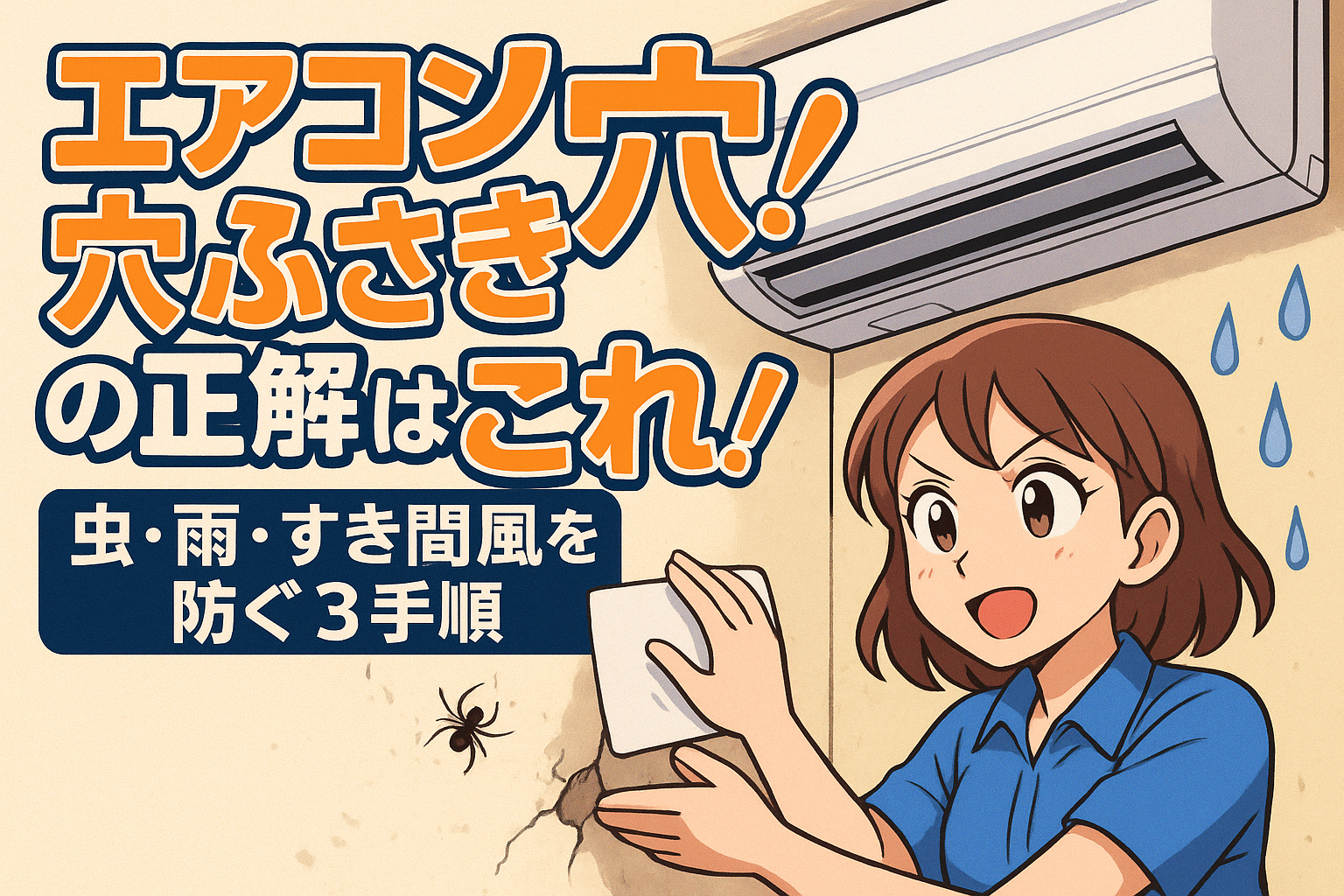 エアコン 穴ふさぎの正解はこれ！虫・雨・すき間風を防ぐ3手順