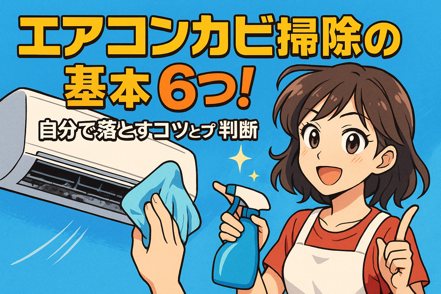 エアコン カビ 掃除の基本6つ！自分で落とすコツとプロ判断