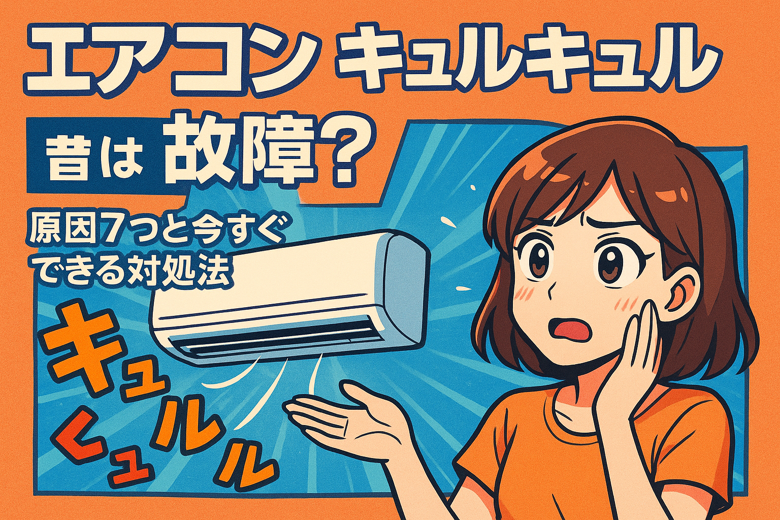 エアコン キュルキュル音は故障？原因7つと今すぐできる対処法