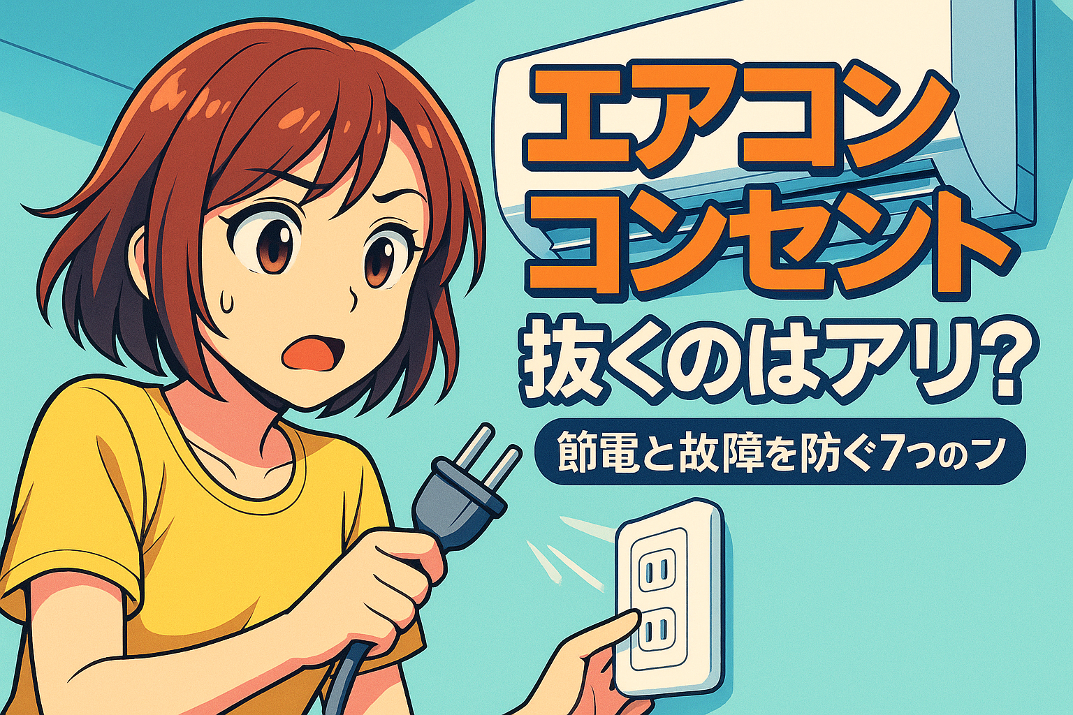 エアコン コンセント 抜くのはアリ?節電と故障を防ぐ7つのコツ