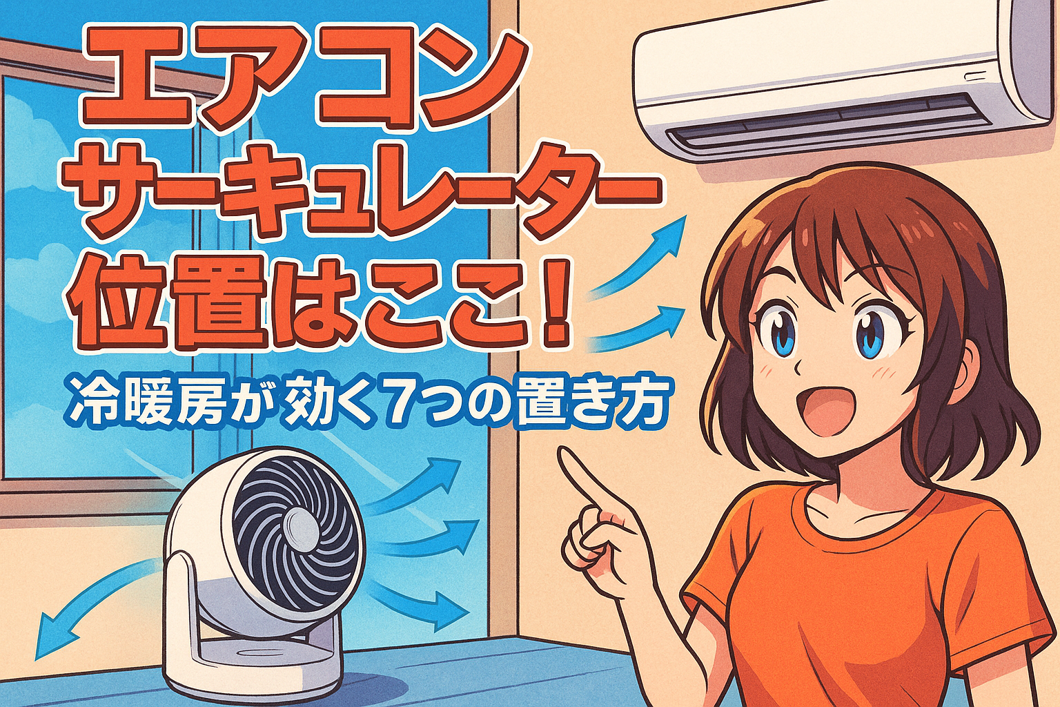 エアコン サーキュレーター 位置はここ！冷暖房が効く7つの置き方
