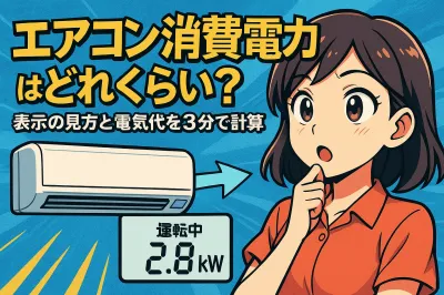 エアコン 消費電力はどれくらい？表示の見方と電気代を3分で計算！