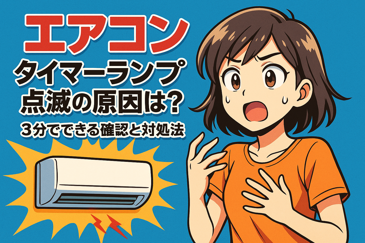 エアコン タイマーランプ点滅の原因は？3分でできる確認と対処法