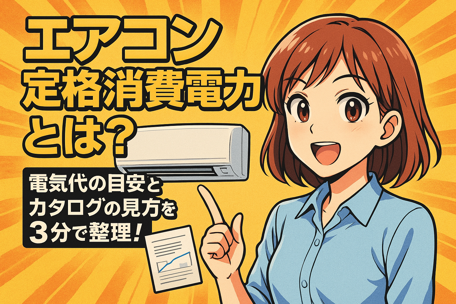 エアコン 定格消費電力とは？電気代の目安とカタログの見方を3分で整理！