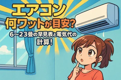 エアコン 何ワットが目安？6〜23畳の早見表と電気代の計算！