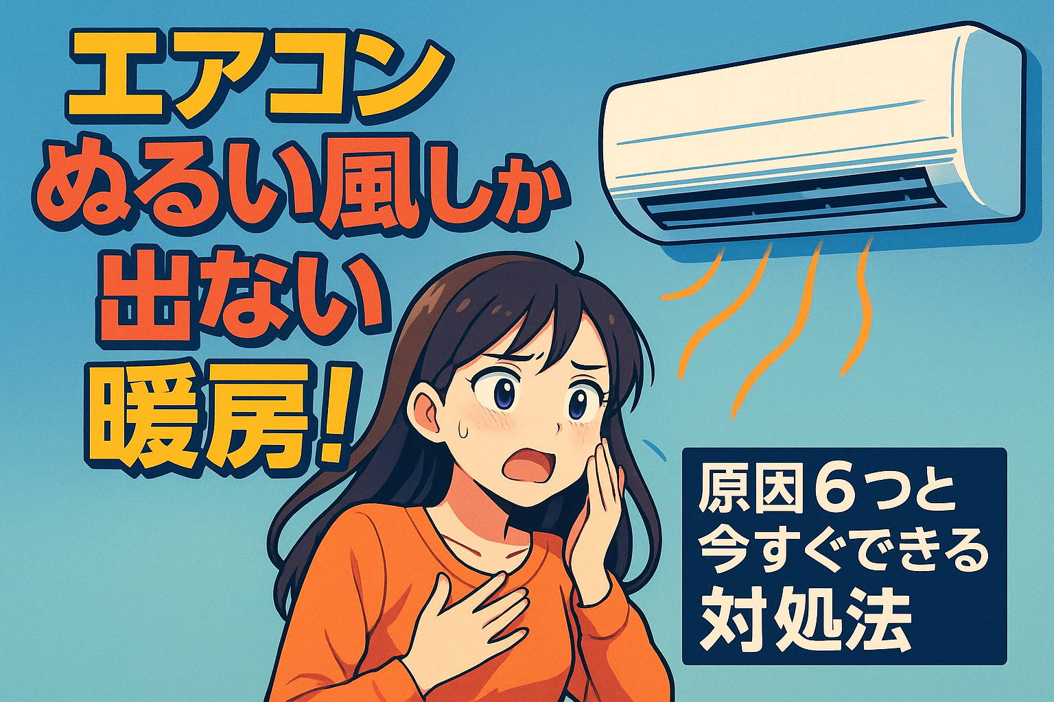 エアコン ぬるい風しか出ない 暖房！原因6つと今すぐできる対処法