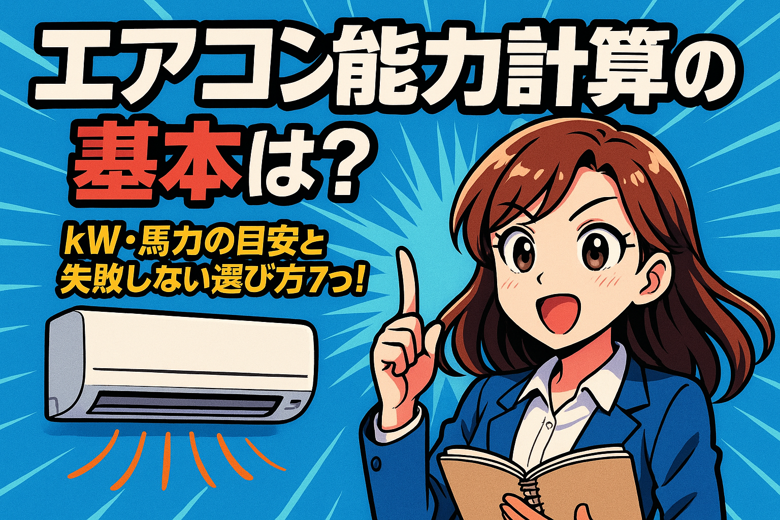 エアコン 能力 計算の基本は?kW・馬力の目安と失敗しない選び方7つ!