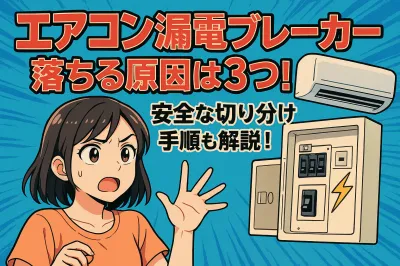 エアコン 漏電ブレーカー 落ちる原因は3つ！安全な切り分け手順も解説！