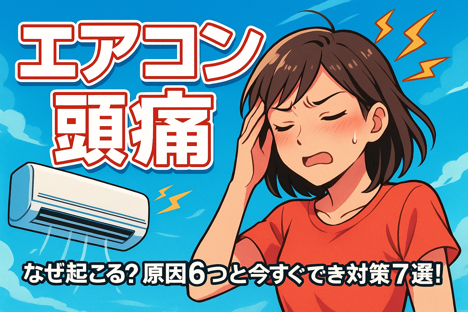 エアコン 頭痛 なぜ起こる?原因6つと今すぐできる対策7選!