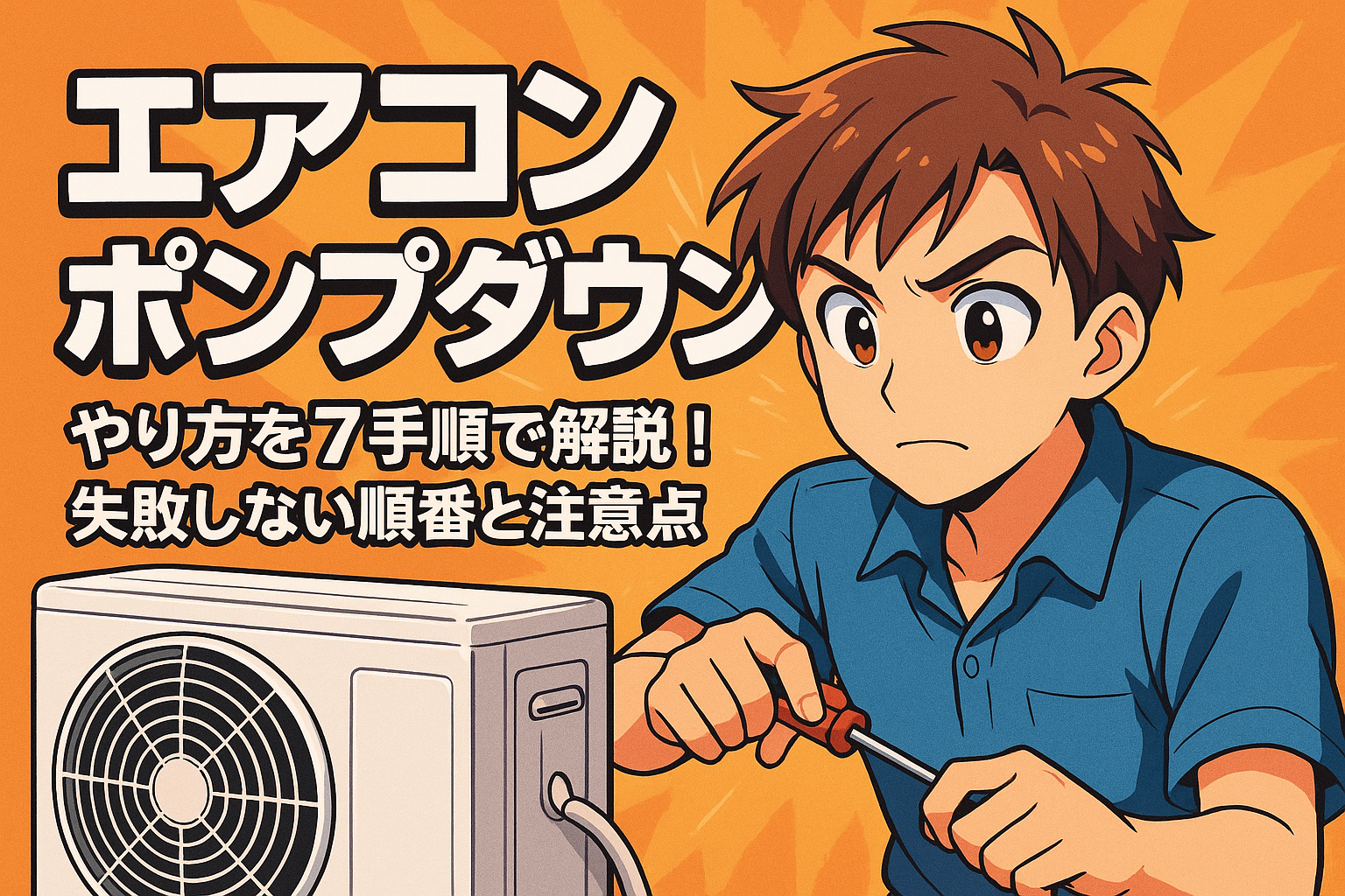 エアコン ポンプダウン やり方を7手順で解説!失敗しない順番と注意点