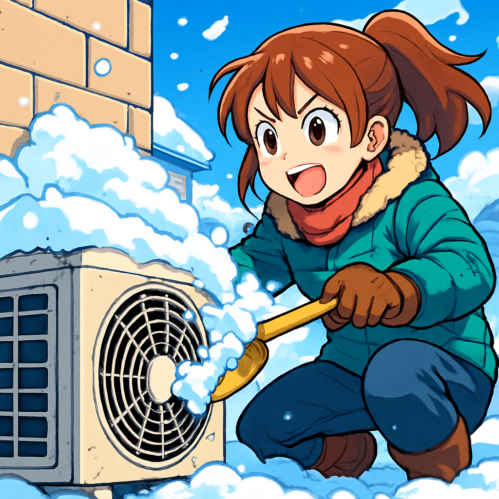 室外機は「雪をどかして風の通り道を確保」が最優先です！