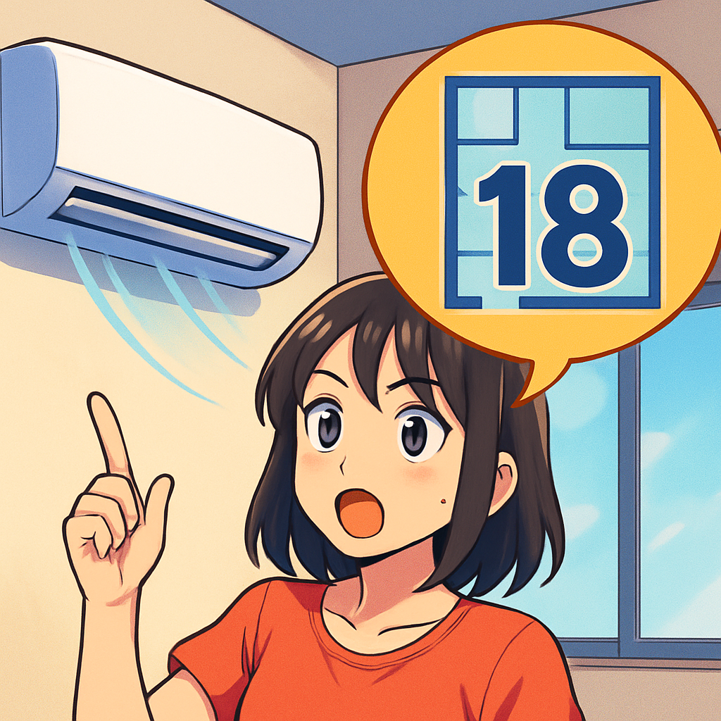 エアコン5.6kWは「18畳用」が基本の目安です！