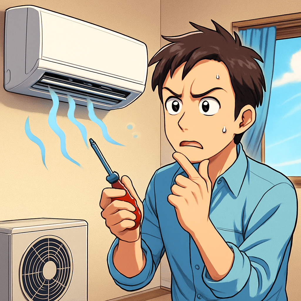 エアコンが暖かくならない時は「設定→掃除→室外機→霜取り→外気温→能力→故障」の順でチェック！