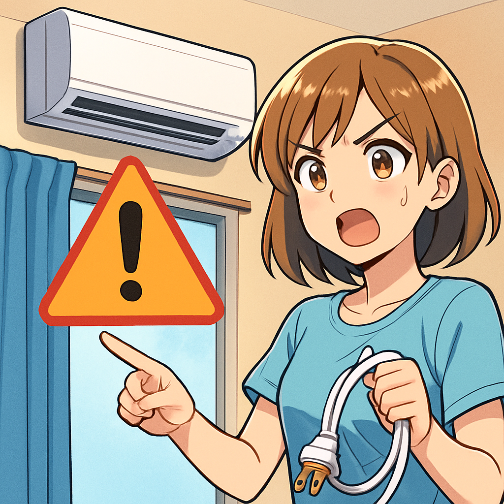 エアコンは基本「延長コードなし」が安全です！