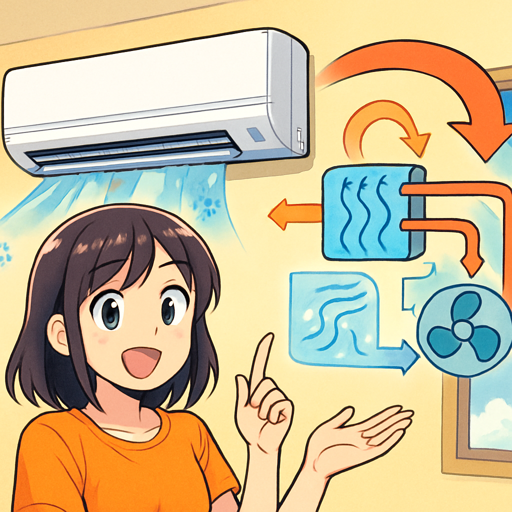 エアコンの仕組みは「冷媒で熱を運ぶ」ことです!