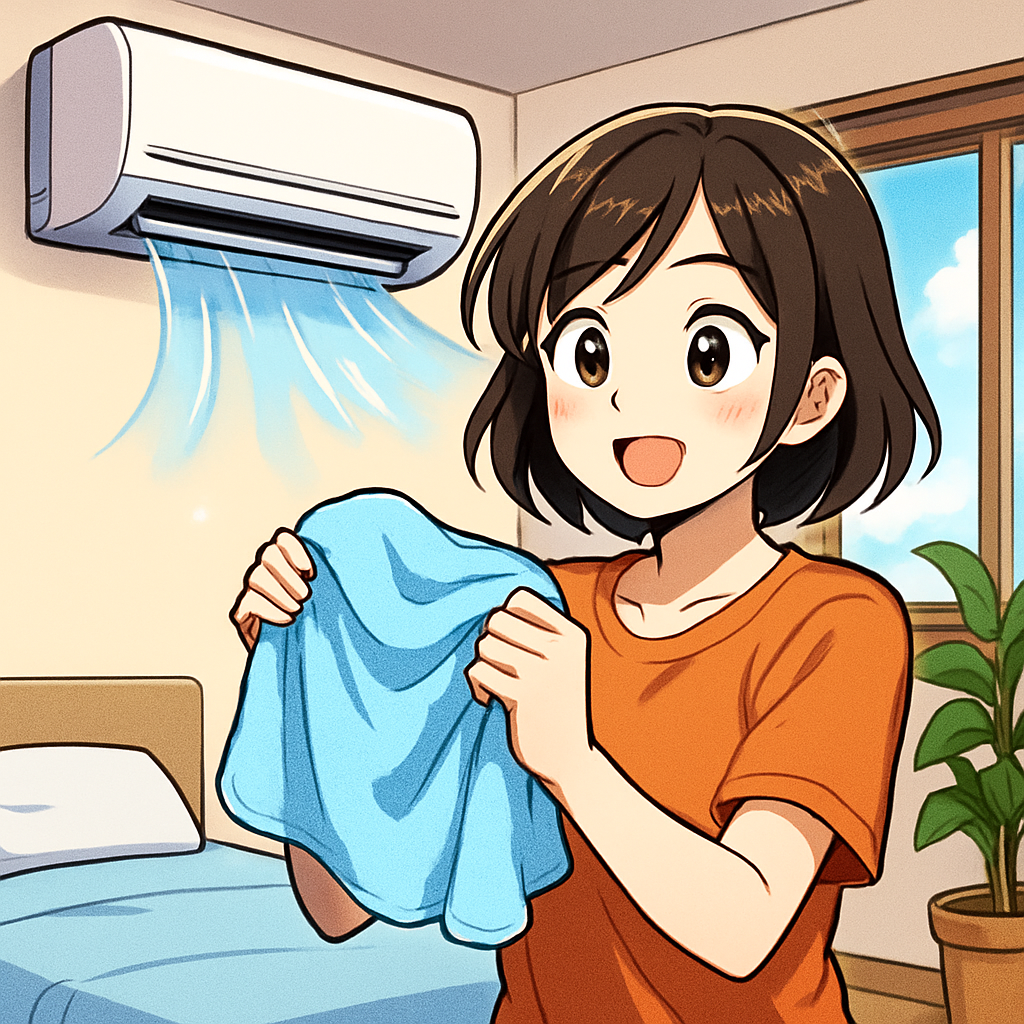 濡れタオル加湿は「小さめの部屋・寝室」で頼れる対策です！