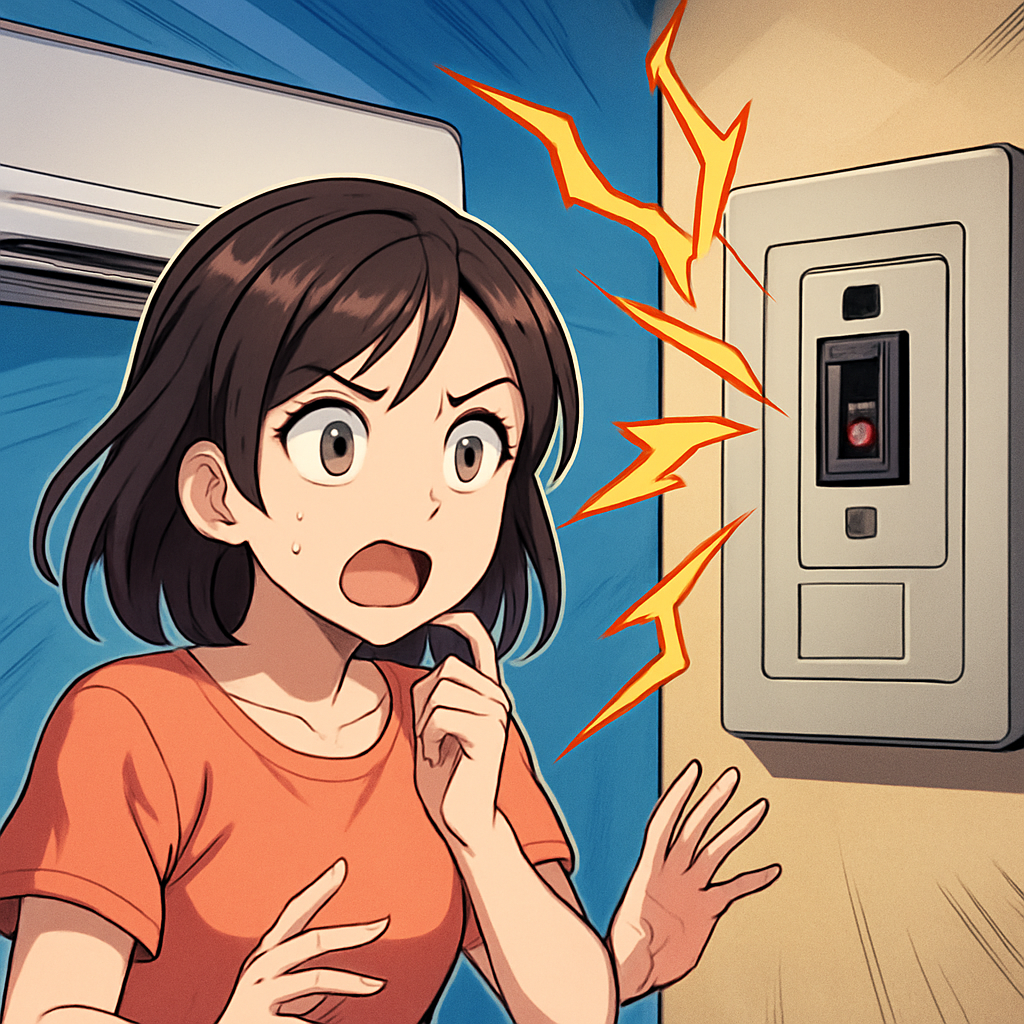 エアコンで漏電ブレーカーが落ちるのは「漏電・容量不足・故障」が中心です!